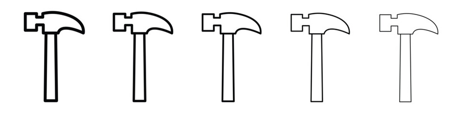 Hammer icon. Thin line icons collection for web ui.