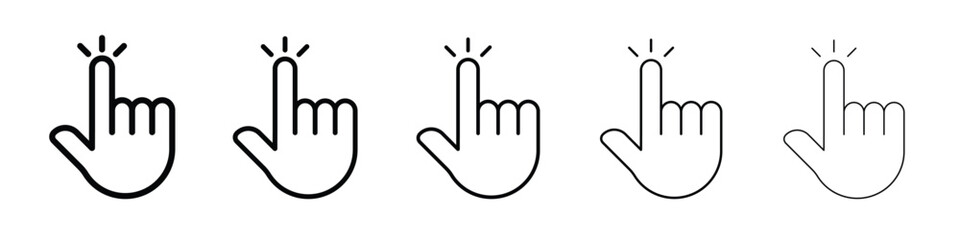 Hand click icon. Thin line icons collection for web ui.
