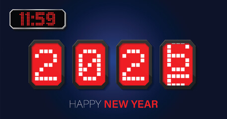 Fototapeta premium New Year 2026 Countdown with Digital Display