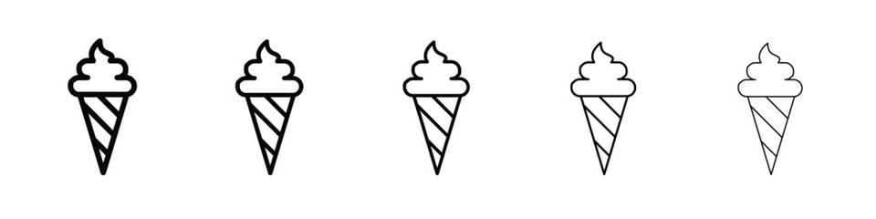 Ice cream cone icon. Thin line icons collection for web ui.