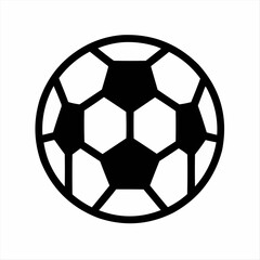 Soccer ball icon in black and white design  