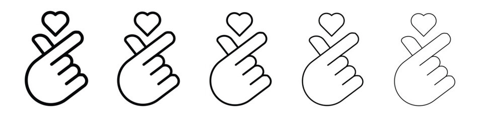 korean heart icon. Thin line icons collection for web ui.