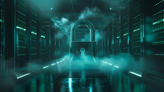 Cybersecurity Server Room with Lock