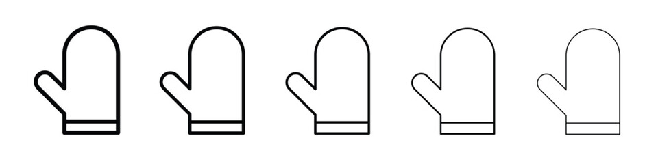 Oven mitt icon. Thin line icons collection for web ui.