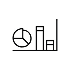 Outline pie chart bar graph on data