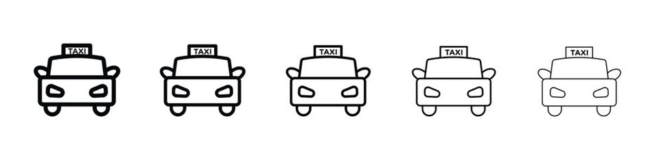 Taxi icon. Thin line icons collection for web ui.