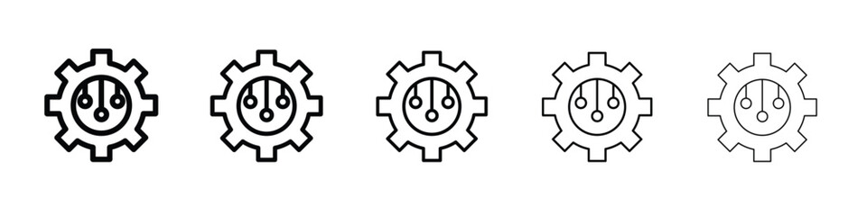 Technology icon. Thin line icons collection for web ui.