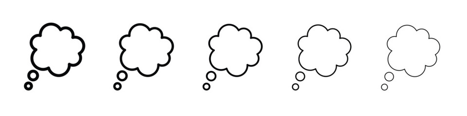 Think bubble icon. Thin line icons collection for web ui.