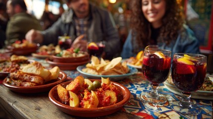 Tapas spread for a group of friends