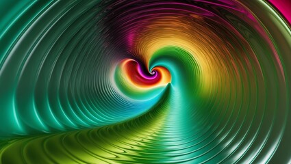 Abstract glassy combination of colorful and green gradient wave background
