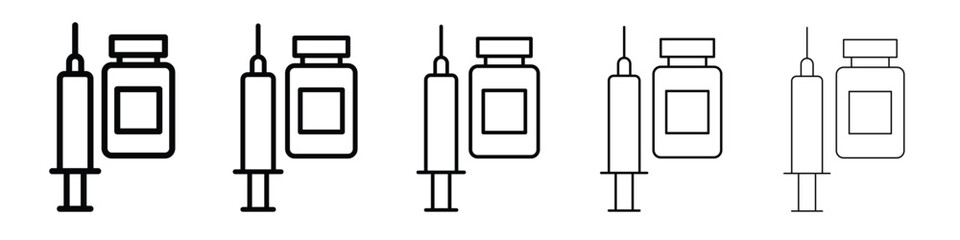 Vaccination icon. Thin line icons collection for web ui.