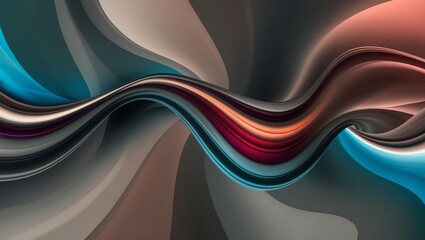 Abstract glassy combination of colorful and gray gradient wave background