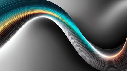 Abstract glassy combination of colorful and gray gradient wave background