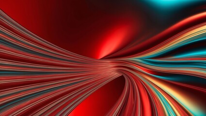 Abstract glassy combination of red and colorful gradient wave background