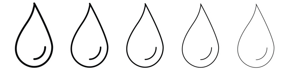 Water drop shape icon. Thin line icons collection for web ui.