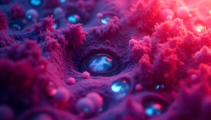 Spectacular desktop background or bright graphic resource for bold projects: color, light, neon digital fantasy with multi-valued interpretation, macro or micro worlds, reality or surrealism