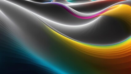Abstract glassy combination of gray and colorful gradient wave background