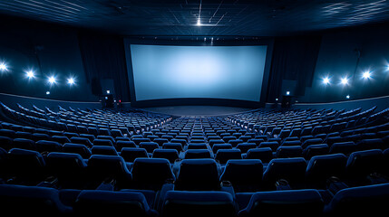 Ultra-Modern IMAX Theater with Curved Screen Cinematic Interior Photography
