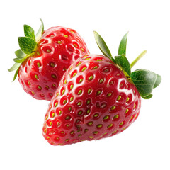Close-up of two fresh strawberries