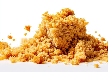 Crumbled vanilla biscuit heap.