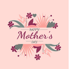 Mother's Day background . Template for festive decoration. Template for Mother's Day greetings. Background with a flower and text. Vector illustration
