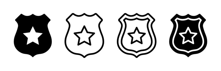 Police badge icon set