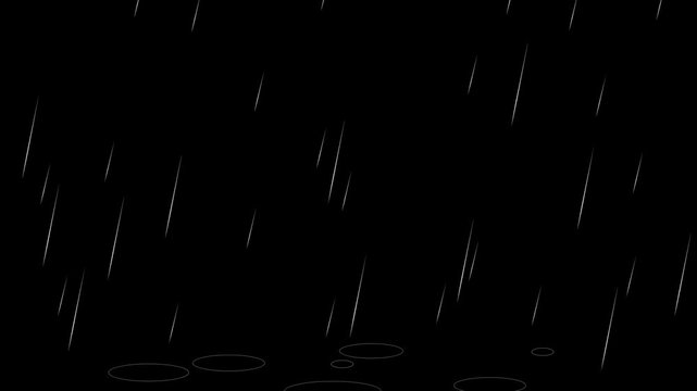 rain cartoon animation, raining black screen, rain day.
