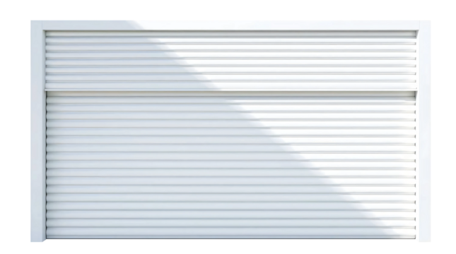 White garage roller shutter isolated on transparent background