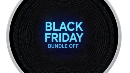 Black friday bundle off: sophisticated digital circular design for seasonal marketing
