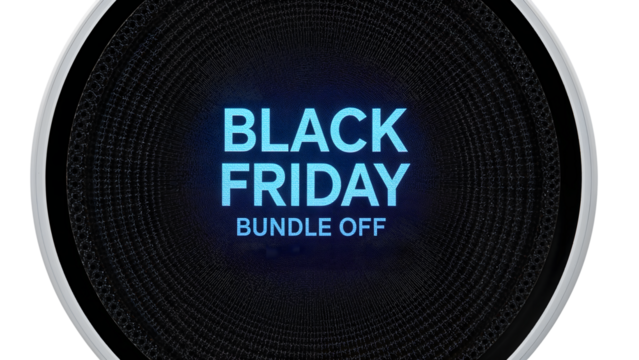 Black friday bundle off: sophisticated digital circular design for seasonal marketing
