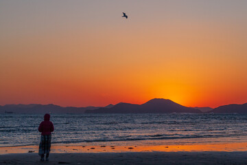 Fototapeta premium The sunset view of Dadaepo Beach in Busan, Korea