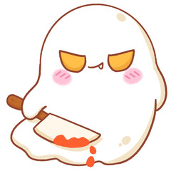 Killer ghost, halloween ghost, halloween cartoon