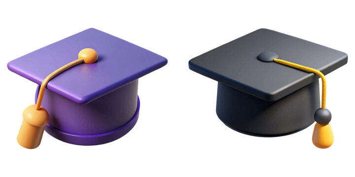 Celebrating graduation success with sleek modern graduation caps for digital designs and educational resources