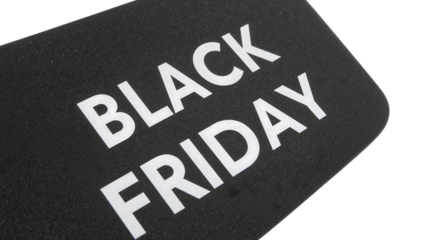 Bold black friday sale signage on dark background highlighting holiday shopping deals