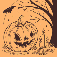 Evil Pumpkin Vector with Dark Halloween Vibe
