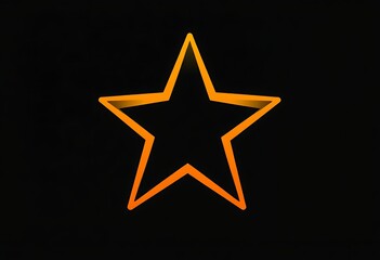 Obraz premium Golden Star Outline on Black Minimalist and Elegant