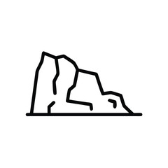 Outline a rocky sea cliff path on trail