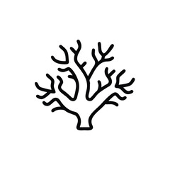 Obraz premium Outline branching coral on ocean marine