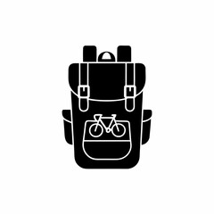 creative details Outline Backpack on Cyclist Icon vector illustration


