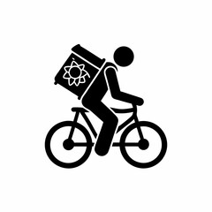 creative details Outline Backpack on Cyclist Icon vector illustration


