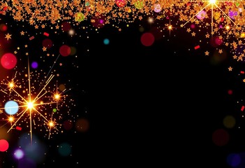 Sparkling sale banner with glitter texture and confetti, glamour, background