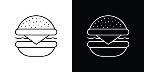 Cheese burger icon design vector art Illustrations