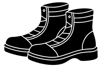 Winter Boots Silhouette Icon for Cold Weather Footwear Design