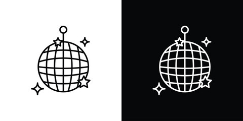 Disco ball icon design vector art Illustrations