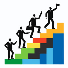 Fototapeta premium business man running to success