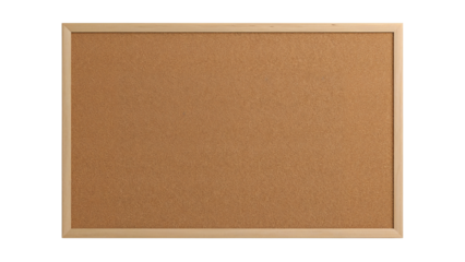 Framed cork bulletin board, an empty display surface for notes and reminders for creative