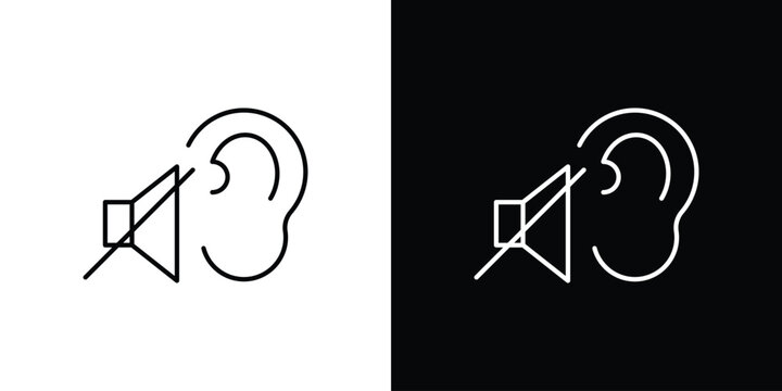 Ear deaf icon design vector art Illustrations