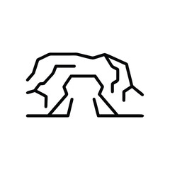 Solid line art icon a canyon path trail nature