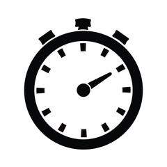 Vintage Editable Alarm Clock Clip Art silhouette with Retro Analog Dial Transparent Background, and Simple Black and White Design Time Management and Deadline Concepts.simple table watch for athletic