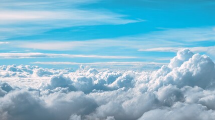 Stunning view of a blue sky filled with soft white clouds